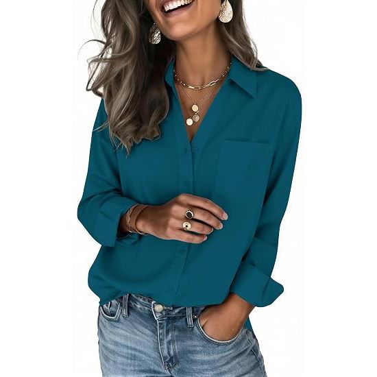 Women's Silky 4-Way Stretch Fitted Button Up Shirt